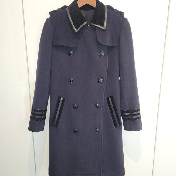 The Kooples Women's Navy Wool Peacoat Size EU 32 /XS-S - Picture 1 of 14